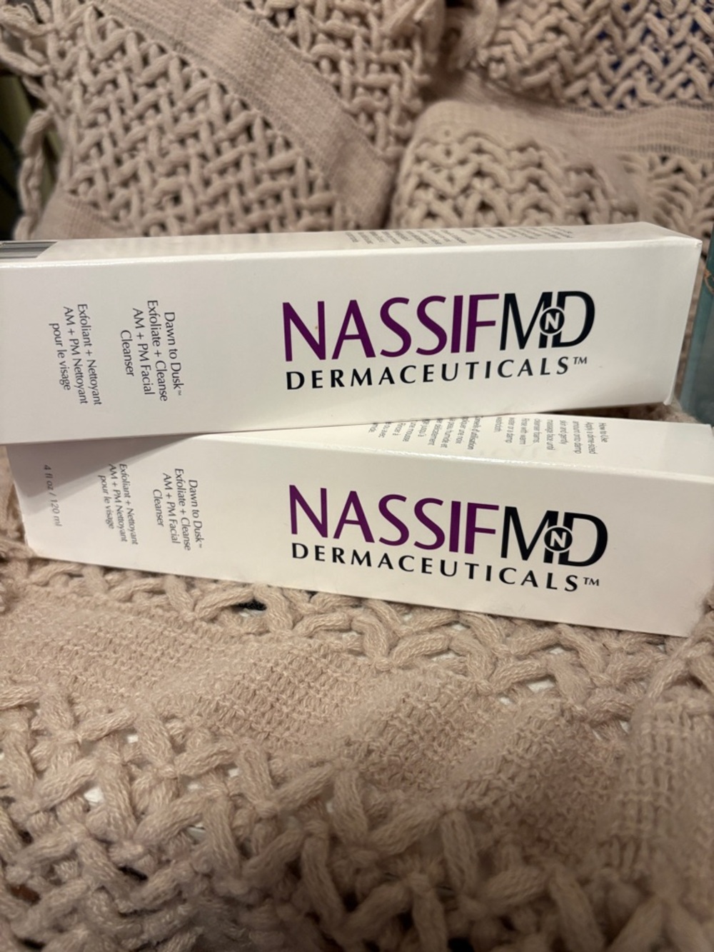NASSIFMD Dermaceuticals Skincare Duo - White and Purple Packaging